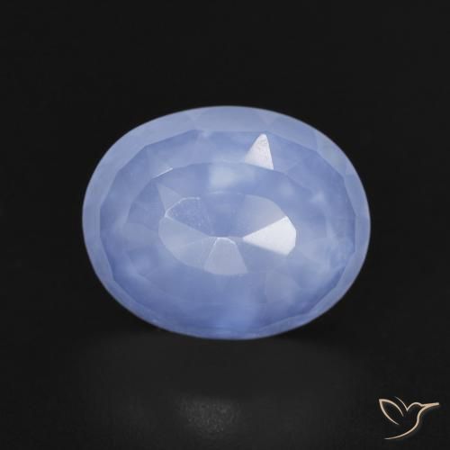 3.32ct Naturel Bleu violacé Calcédoine, ovale, Transparent