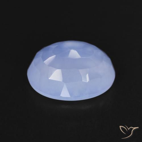 Calcédoine Bleu violacé naturelle ovale, 3.32 ct, Transparent