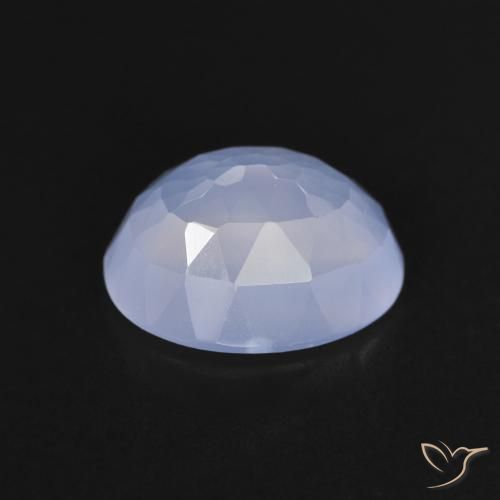 Calcédoine Bleu violacé naturelle ovale, 2.52 ct, Transparent