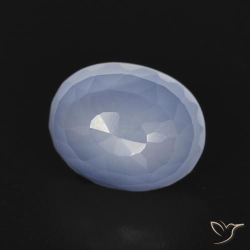Calcédoine Bleu violacé naturelle ovale, 2.78 ct, Transparent