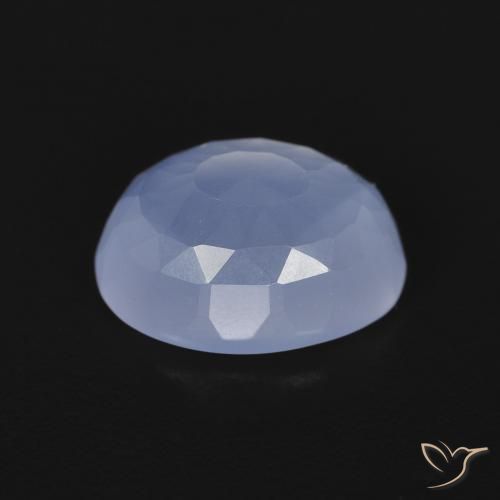 Calcédoine Bleu violacé naturelle ovale, 2.78 ct, Transparent