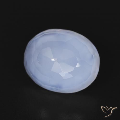 Calcédoine Bleu violacé naturelle ovale, 2.71 ct, Transparent