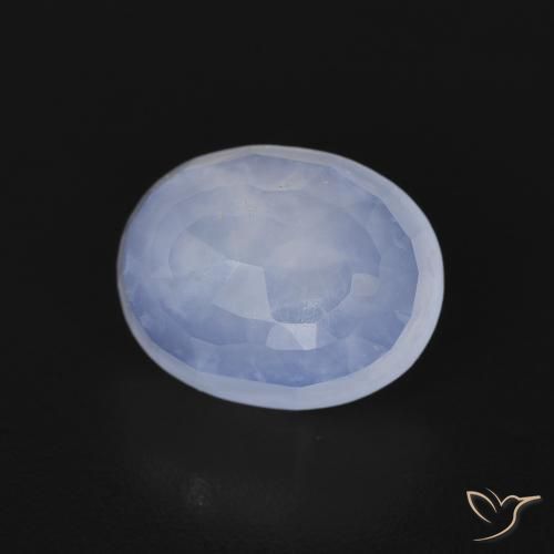 Calcédoine Bleu violacé naturelle ovale, 2.71 ct, Transparent