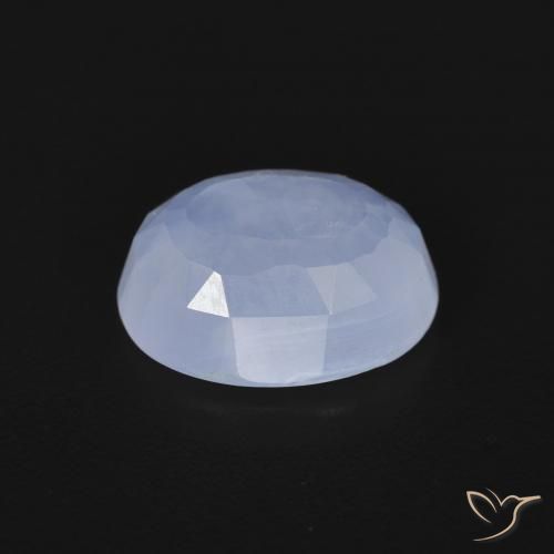Calcédoine Bleu violacé naturelle ovale, 2.71 ct, Transparent
