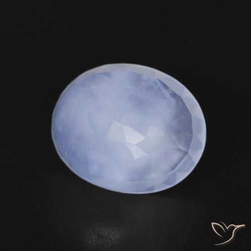 Calcédoine Bleu violacé léger naturelle ovale, 2.57 ct, Transparent