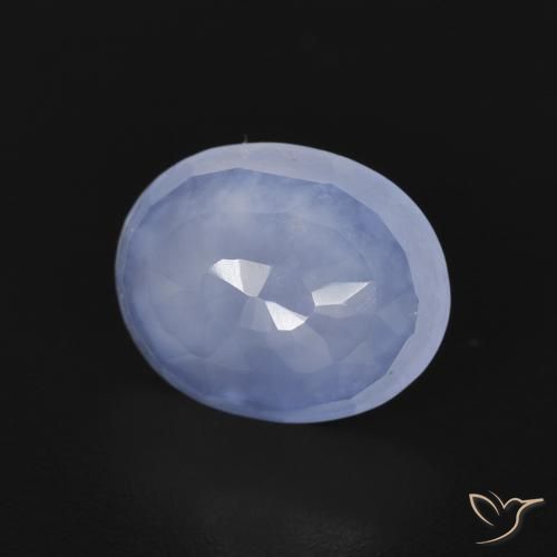 Calcédoine Bleu violacé naturelle ovale, 2.35 ct, Transparent