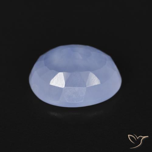 Calcédoine Bleu violacé naturelle ovale, 2.35 ct, Transparent