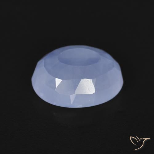 Calcédoine Bleu violacé naturelle ovale, 2.36 ct, Transparent