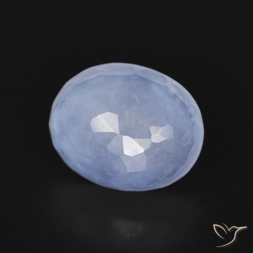 Calcédoine Bleu violacé naturelle ovale, 2.34 ct, Transparent