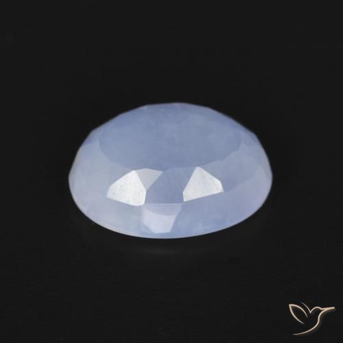 Calcédoine Bleu violacé naturelle ovale, 2.34 ct, Transparent