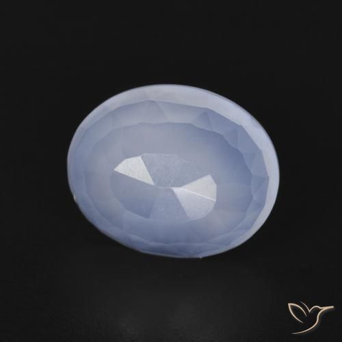 Calcédoine Bleu violacé naturelle ovale, 2.66 ct, Transparent