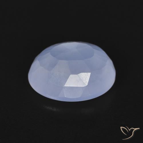 Calcédoine Bleu violacé naturelle ovale, 2.66 ct, Transparent