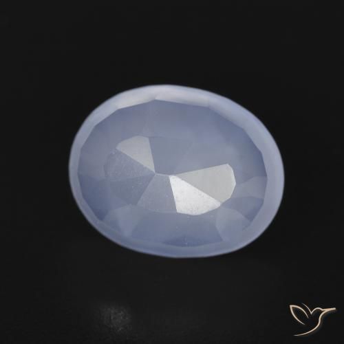 Calcédoine Bleu violacé naturelle ovale, 2.70 ct, Transparent