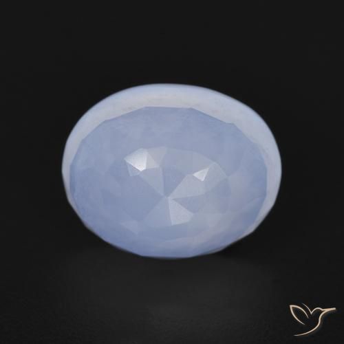 3.00ct Naturel Bleu violacé Calcédoine, ovale, Transparent