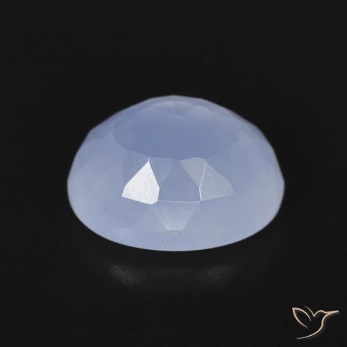 Calcédoine Bleu violacé naturelle ovale, 3.00 ct, Transparent