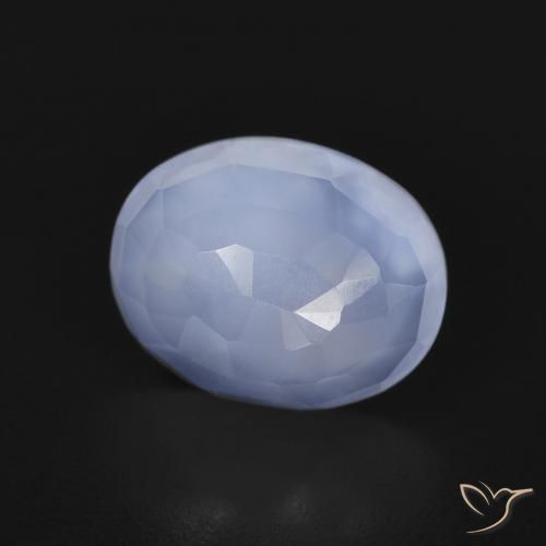 Calcédoine Bleu violacé naturelle ovale, 2.56 ct, Transparent