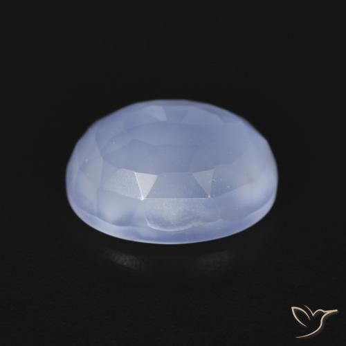 Calcédoine Bleu violacé naturelle ovale, 2.56 ct, Transparent