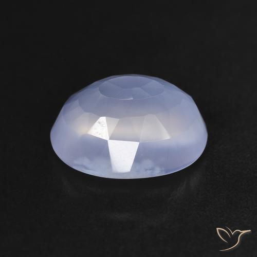 Calcédoine Bleu violacé naturelle ovale, 2.54 ct, Transparent