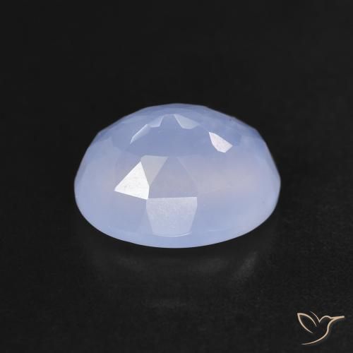 Calcédoine Bleu violacé naturelle ovale, 2.67 ct, Transparent