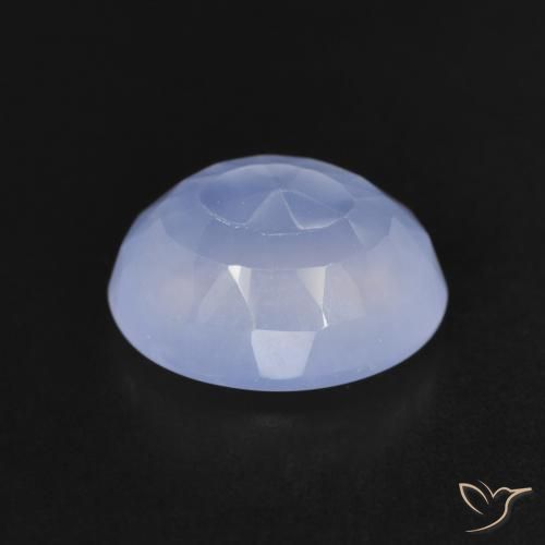 Calcédoine Bleu violacé naturelle ovale, 2.87 ct, Transparent