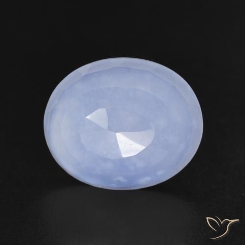 3.46ct Naturel Violet Bleu Calcédoine, ovale, Transparent