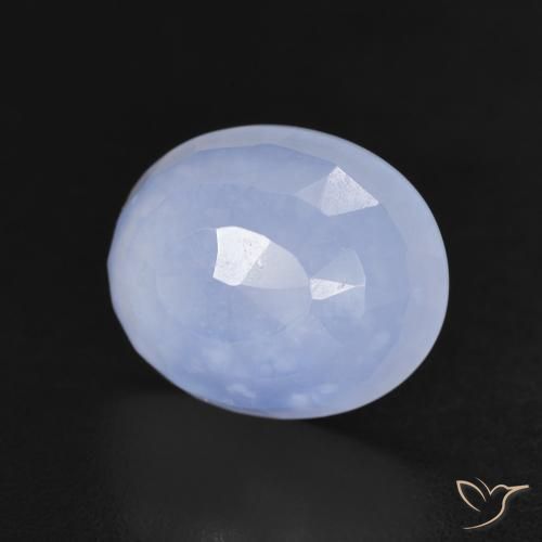 Calcédoine Violet Bleu naturelle ovale, 3.46 ct, Transparent