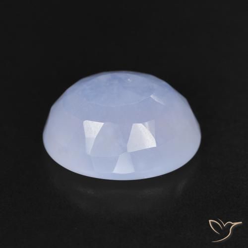 Calcédoine Violet Bleu naturelle ovale, 3.46 ct, Transparent