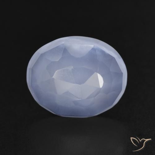 3.44ct Naturel Bleu violacé Calcédoine, ovale, Transparent