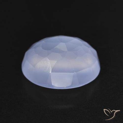 Calcédoine Bleu violacé naturelle ovale, 3.44 ct, Transparent