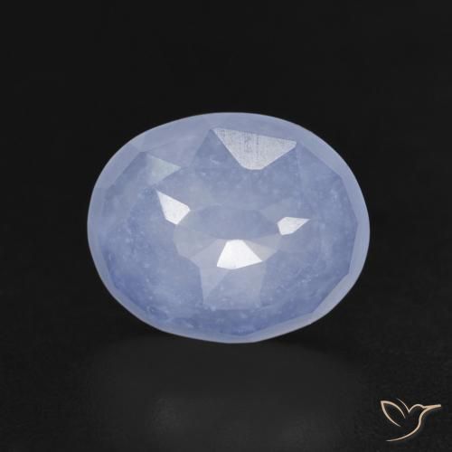 3.40ct Naturel Bleu violacé Calcédoine, ovale, Transparent