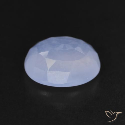 Calcédoine Bleu violacé naturelle ovale, 3.40 ct, Transparent