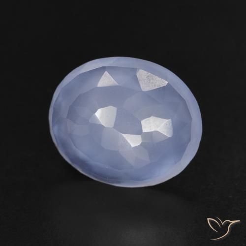 Calcédoine Bleu violacé naturelle ovale, 3.05 ct, Transparent