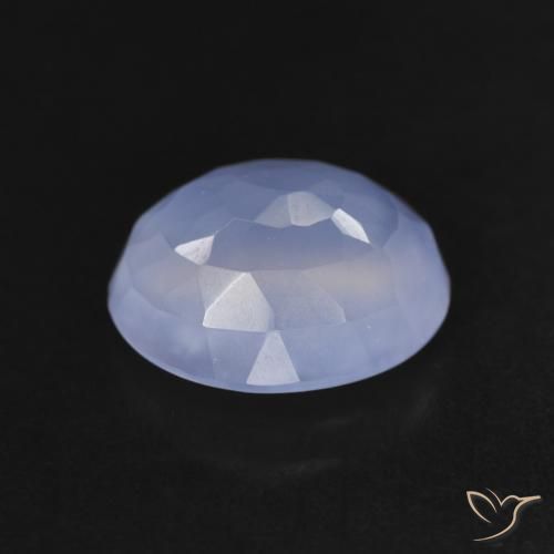 Calcédoine Bleu violacé naturelle ovale, 3.05 ct, Transparent