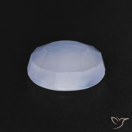 Calcédoine Bleu violacé naturelle ovale, 3.22 ct, Transparent