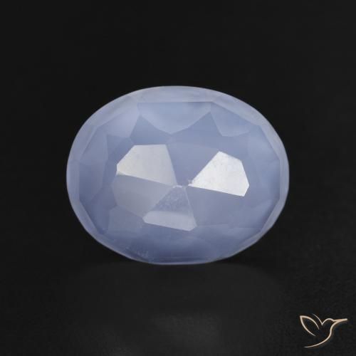 3.60ct Naturel Bleu violacé Calcédoine, ovale, Transparent