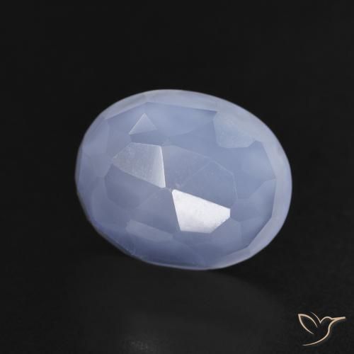 Calcédoine Bleu violacé naturelle ovale, 3.60 ct, Transparent
