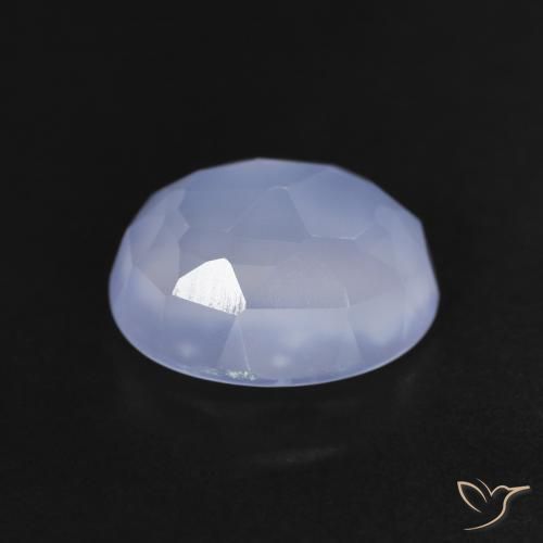 Calcédoine Bleu violacé naturelle ovale, 3.60 ct, Transparent