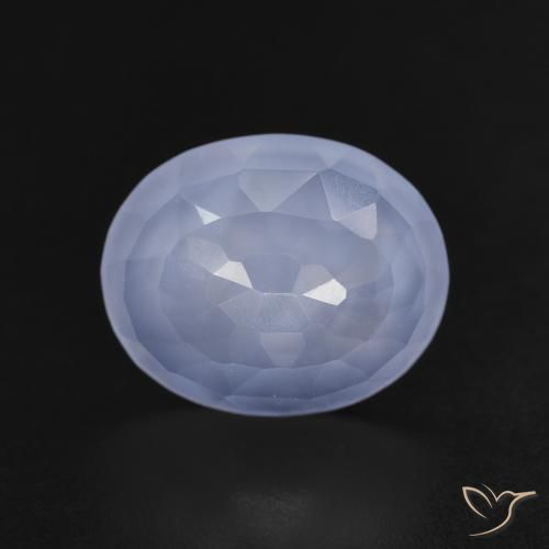 3.32ct Naturel Bleu violacé Calcédoine, ovale, Transparent