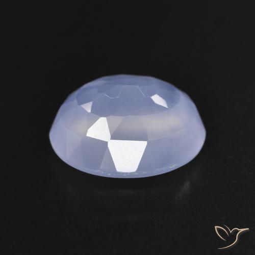 Calcédoine Bleu violacé naturelle ovale, 3.32 ct, Transparent