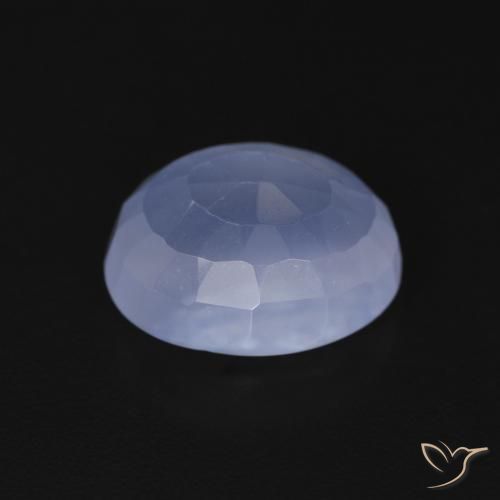 Calcédoine Bleu violacé naturelle ovale, 3.54 ct, Transparent