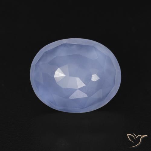 3.42ct Naturel Bleu violacé Calcédoine, ovale, Transparent
