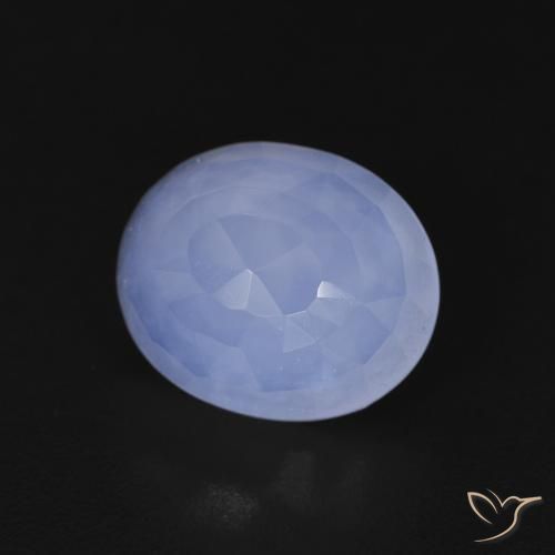 Calcédoine Bleu violacé naturelle ovale, 3.56 ct, Transparent