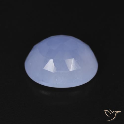 Calcédoine Bleu violacé naturelle ovale, 3.56 ct, Transparent