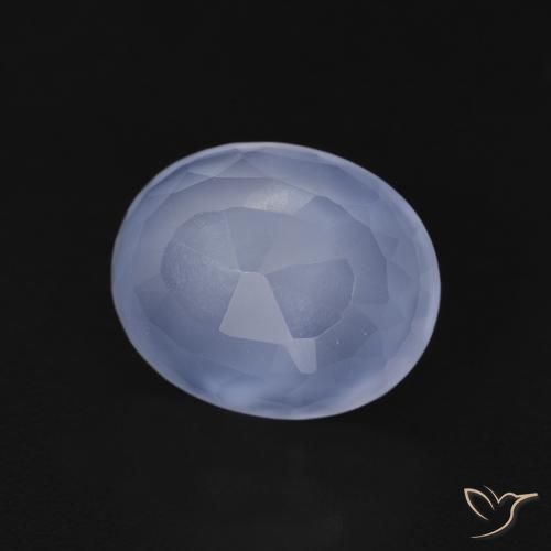 Calcédoine Bleu violacé naturelle ovale, 3.60 ct, Transparent
