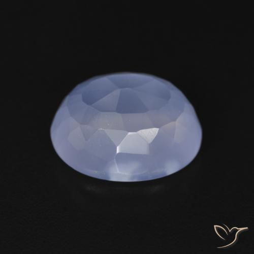 Calcédoine Bleu violacé naturelle ovale, 3.60 ct, Transparent