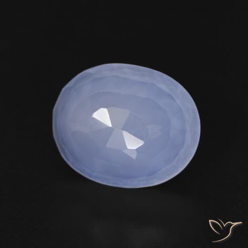 Calcédoine Bleu violacé naturelle ovale, 3.34 ct, Transparent