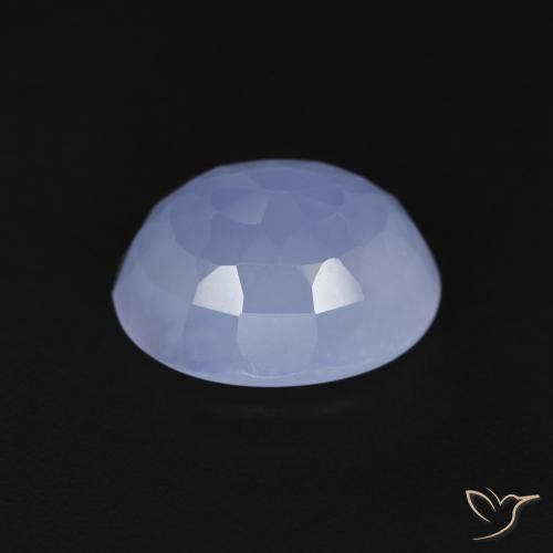Calcédoine Bleu violacé naturelle ovale, 3.34 ct, Transparent