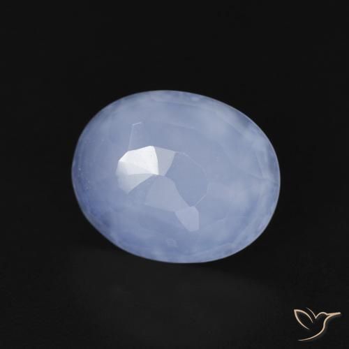 Calcédoine Bleu violacé naturelle ovale, 2.98 ct, Transparent
