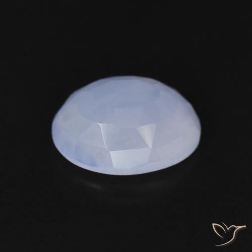 Calcédoine Bleu violacé naturelle ovale, 2.98 ct, Transparent