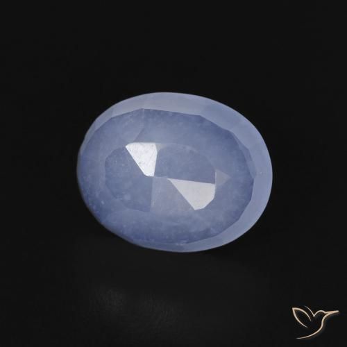 Calcédoine Bleu violacé naturelle ovale, 2.56 ct, Transparent